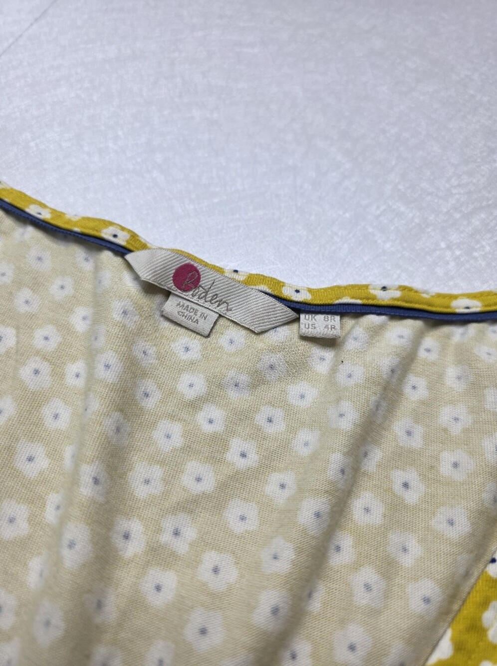Boden Melinda Yellow Floral Midi Jersey Dress, Size 4 - Picture 3 of 3